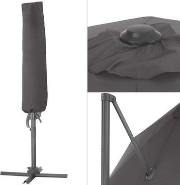 2dekans | tectake – zweefparasol –  draaibaar - grijs -, Ophalen of Verzenden, Gebruikt