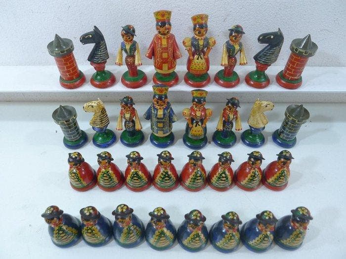 Jeu déchecs type Matriochka pays de lést king 80 mm -, Antiek en Kunst, Curiosa en Brocante