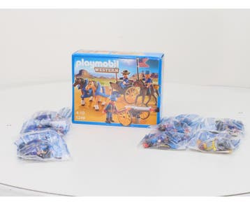 Playmobil Noordelijke en Zuidelijke soldaten met kanontra..., Ophalen of Verzenden, Gebruikt, Overige typen