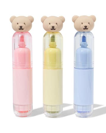 HEMA Mini markeerstiften met stempel beer - 3 stuks, Verzenden, Nieuw