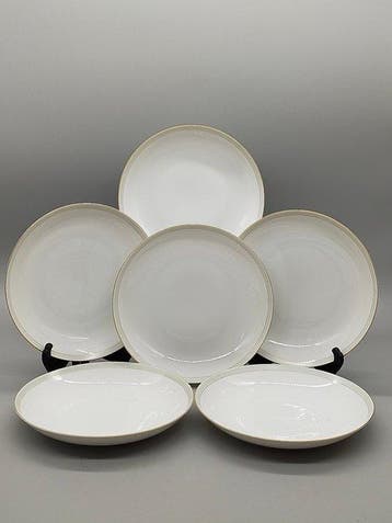 Elegantes Thomas Germany Suppenteller Set – Weißes Porzellan, Antiek en Kunst