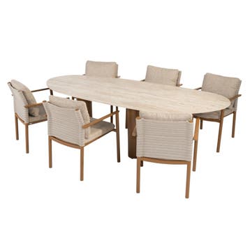 Estate Safina dining tuinset 240x105xH75 cm 7 delig, Ophalen of Verzenden, Nieuw