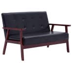 Zwarte bank 2 zits | Massief hout Laatste Stuk!, Minder dan 75 cm, Ophalen of Verzenden, Minder dan 150 cm, Retro