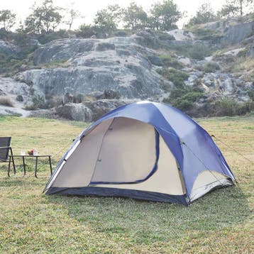 pro.tec Tent Bergeijk 213x213x130 cm blauw en beige, Caravans en Kamperen, Verzenden, Nieuw
