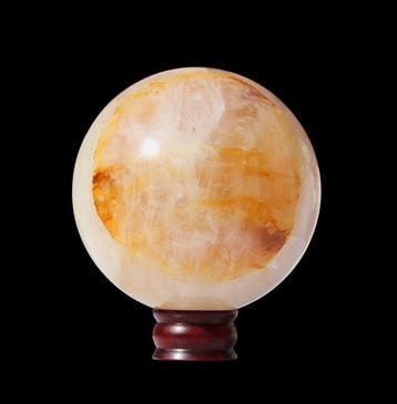 6,12 kg Zeldzame Reuzen Roze Vuurkwartsbol - 16,5 cm - India