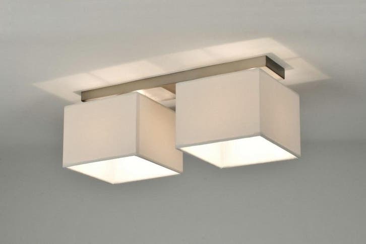 Rietveld Plafondlampen - Wit - Stof, Huis en Inrichting, Lampen | Plafondlampen, Verzenden