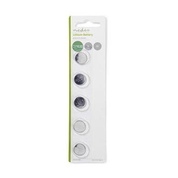Knoopcel batterij CR1620 - Nedis - 5 stuks (Lithium, 3 V), Verzenden, Nieuw