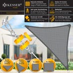 Schaduwdoek - Zonnezeil - Driehoek - 3x3x3 m - Grijs - KESSE, Verzenden, Zo goed als nieuw