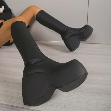 Gothic Plateau Laarzen Dames - Zwart, Maat 43, Comfortabel &, Verzenden, Nieuw