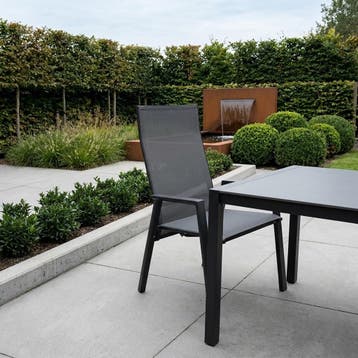 Nancy dining tuinstoel verstelbaar antraciet textileen, Ophalen of Verzenden, Nieuw, Aluminium
