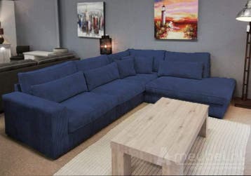 Hoekbank Terheijden - hoekbanken - Blauw, Nieuw, 150 cm of meer, Stof, 250 tot 300 cm