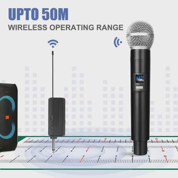 Draadloze UHF Microfoon Set (2 Kanaals) - Draagbaar & Oplaad, Verzenden, Nieuw