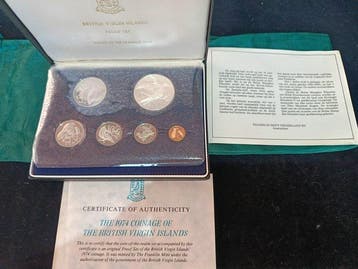 Britse Maagdeneilanden. 1974, Proof Set Franklin Mint, Incl.