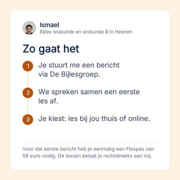 Bijles wiskunde voor vmbo tot en met vwo in Heerlen, Privéles, Bijles
