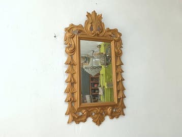 Spiegel - Hout - Hoogte: 95 cm, Antiek en Kunst
