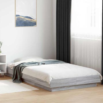 vidaXL Vloerbedframe Grijs Sonoma 80 x 210 cm Bewerkt hout, Huis en Inrichting, Slaapkamer | Bedden, Verzenden, Nieuw, Grijs, Hout
