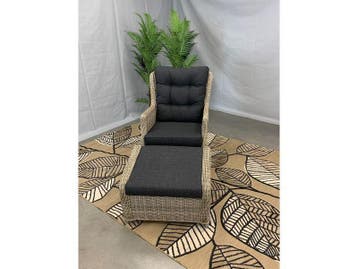 Te Velde tuinmeubelen bombay dining tuinstoel met voetenbank, Nieuw, Wicker, Stoel, Loungeset