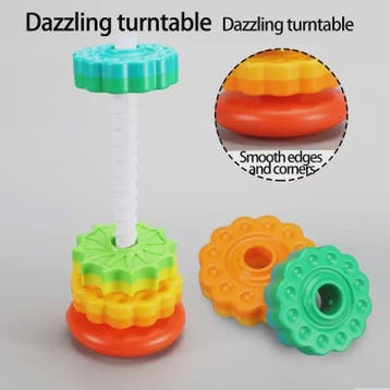 Montessori Regenboog Stapeltoren met Draaiende Tandwielen -, Verzenden, Nieuw