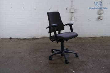 BMA AXIA bureaustoel taupe stof chroom onderstel verstelbaar, Verzenden, Gebruikt, Bureaustoel