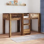 vidaXL Bunk Bed voor Kinderen Oudhout 75 x 190 cm Bewerkt, Verzenden, Nieuw, Bruin, Hout
