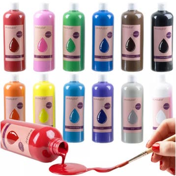 Maaleo plakkaatverf set – 12 matte kleuren van 500 ml, ve., Ophalen of Verzenden, Nieuw