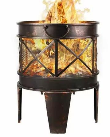 Antieke Roestlook Vuurkorf 58x45cm met Vonkbescherming BBQ, Verzenden, Nieuw