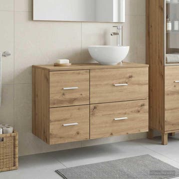 vidaXL Badkamermeubelset 2 st Artisanaal eiken Bewerkt hout, Huis en Inrichting, Verzenden, Nieuw