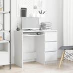 vidaXL Bureau 90x45x76 cm bewerkt hout wit, Verzenden, Nieuw