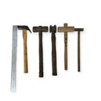 Set of Five Japanese Hammers and Mallets — Two Iron Genno