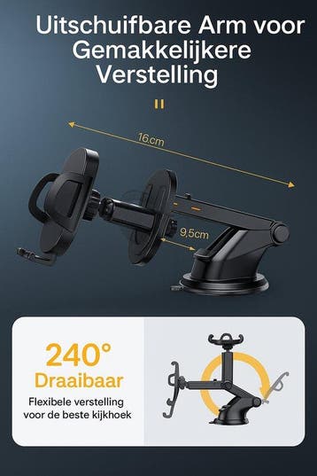 Telefoonhouder auto – Extra sterke zuignap – Dashboard &, Ophalen of Verzenden, Nieuw
