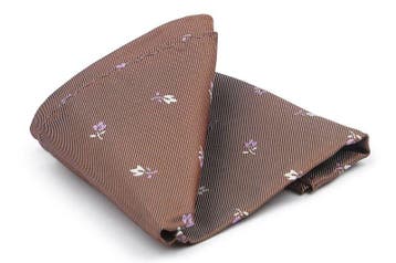 Suitable Zijde Pochet Bloem Bruin maat one size Heren, Verzenden, Nieuw, Bruin, Suitable