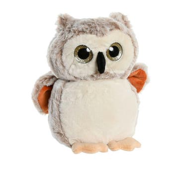 Uil knuffel - lichtbruin pluche - 20 cm, Verzenden, Nieuw