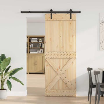 vidaXL Schuifdeur NARVIK 85 x 210 cm (152,5 cm) Naturel en, Doe-het-zelf en Verbouw, Verzenden, Nieuw