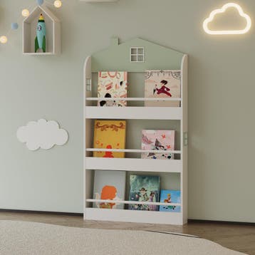 Kinderrek Vipsali huisvorm 106x60x12 cm mintgroen en wit [en, Verzenden, Nieuw