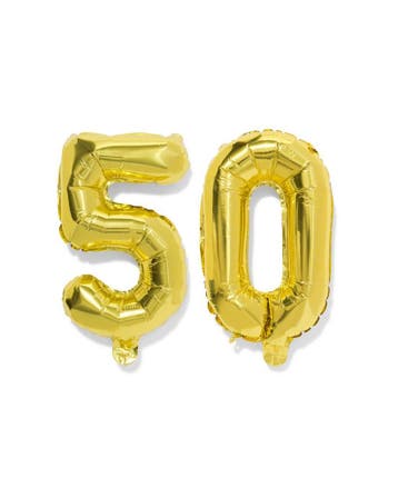 HEMA Folieballon leeftijd 50 60cm goud, Hobby en Vrije tijd, Verzenden, Nieuw