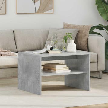 vidaXL Salontafel Beton Grijs 60 x 50 x 40 cm Bewerkt hout, Huis en Inrichting, Tafels | Salontafels, Verzenden, Nieuw, 50 tot 100 cm