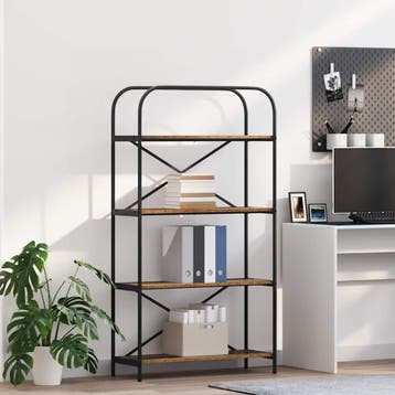 vidaXL Boekenkast 4-laags 80 x 30 x 146 cm Bewerkt hout, Minder dan 50 cm, Verzenden, 100 tot 150 cm, Nieuw