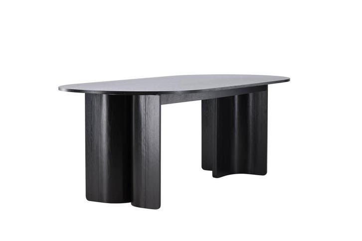 Ovale Eettafel Tyson 220x100 cm Eikenhout Zwart Fineer Jorn, Huis en Inrichting, Tafels | Eettafels, Verzenden