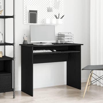 vidaXL Bureau 90x50x74 cm bewerkt hout zwart eikenkleur, Verzenden, Nieuw