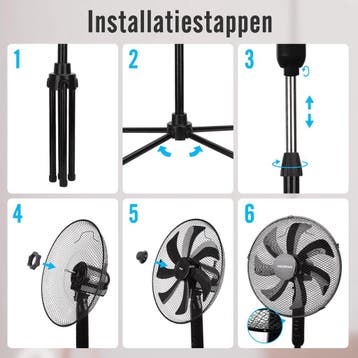 Ventilator staand - Statiefventilator - Staande ventilator -, Verzenden, Zo goed als nieuw