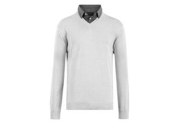 2dekans | Milanoro - Herenpullover met overhemdkraag -, Ophalen of Verzenden, Zo goed als nieuw, Grijs, Milanoro