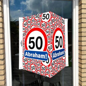XXL Raambord 50 jaar Abraham – feestelijk én snelle levering, Verzenden, Nieuw, Feestartikel, Abraham of Sarah