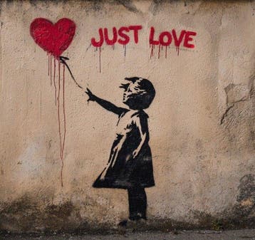 EMIR BERCUTTE - STREET ART JUST LOVE - Toile L - LIMITED