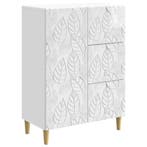 vidaXL Dressoir Hoogglans Wit 66 x 34,5 x 90 cm Bewerkt hout, Verzenden, Nieuw, Overige houtsoorten, Minder dan 50 cm