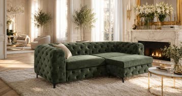 Kruk MODERN BAROCK 95cm fluweel donkergroen - 48518, Ophalen of Verzenden, Nieuw