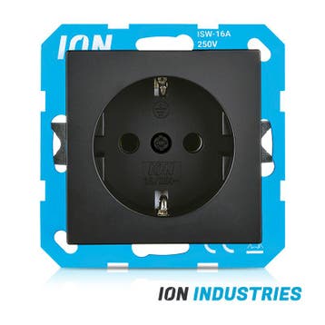 ION INDUSTRIES - Wandcontactdoos V1/J1 mat zwart, Verzenden, Nieuw, Overige fittingen