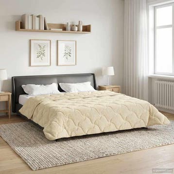 vidaXL Vol jaar dekbed Crème 220 x 240 cm Microfiber en, Verzenden, Nieuw