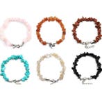 Handmade - Gemengde edelstenen - Staal - Armband -