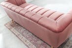 Retro 3-zitsbank NOBLESSE 225cm oudroze fluwelen 3-zits met, Ophalen of Verzenden, Nieuw