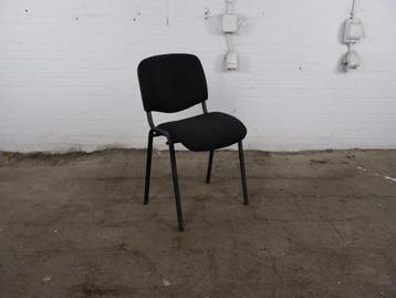 Kantinestoel | Tweedehands | Zwart | Stapelbaar | Zwart, Huis en Inrichting, Stoelen, Verzenden, Gebruikt, Overige materialen